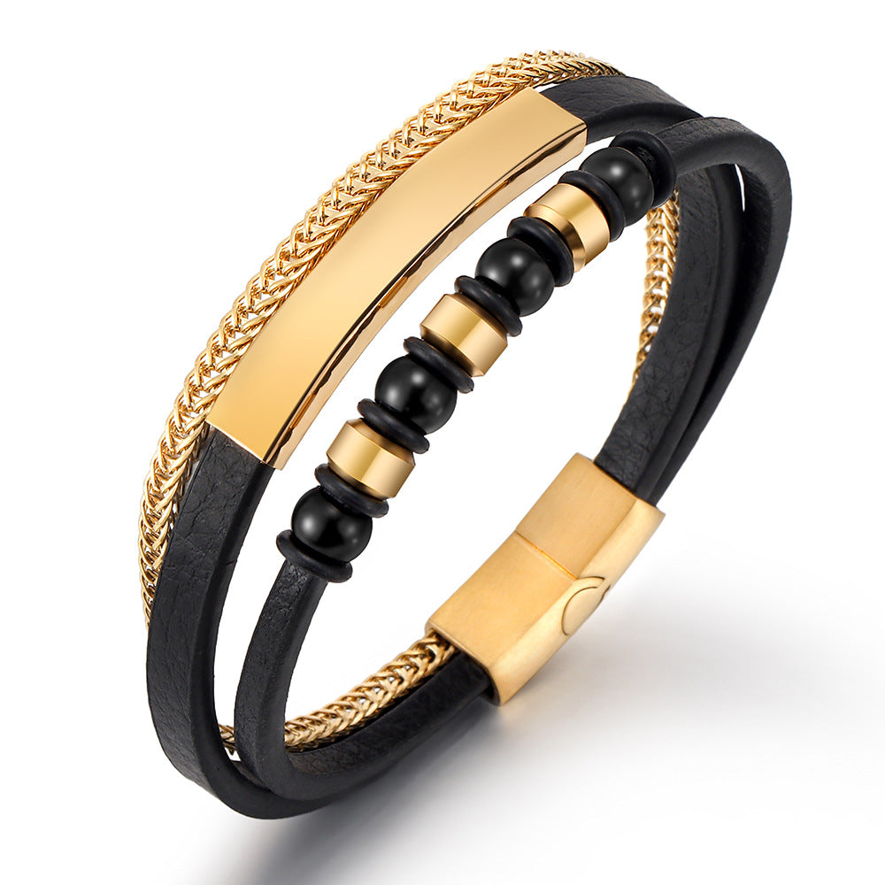 Stainless Steel Beaded Bracelet ZGMS25003GO