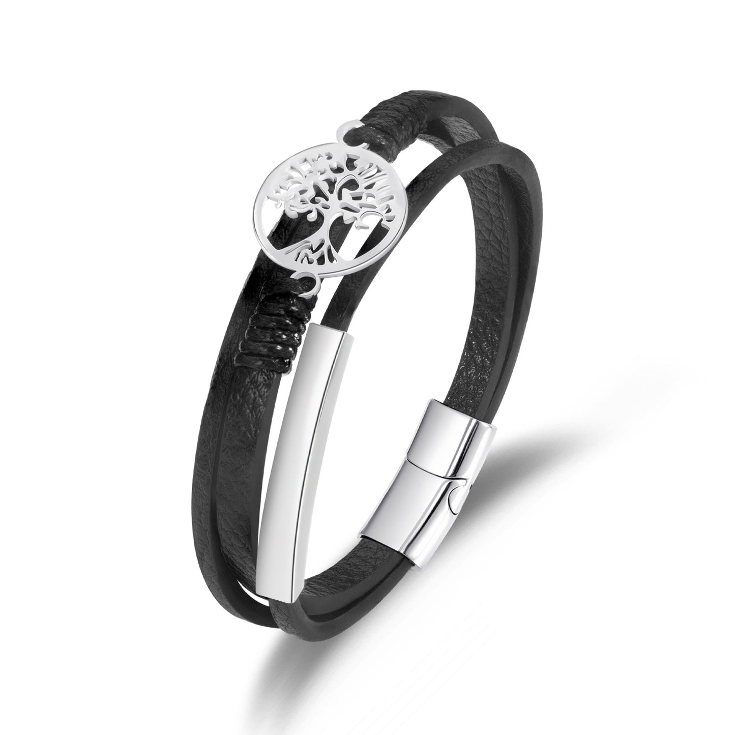 Life Tree Leather Bracelet ZGMS24022SR