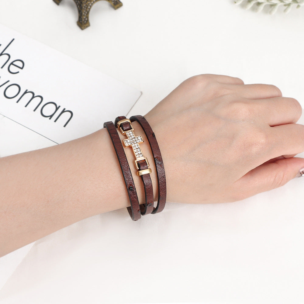 Cross-border Leather Bracelet ZGWS25003BN