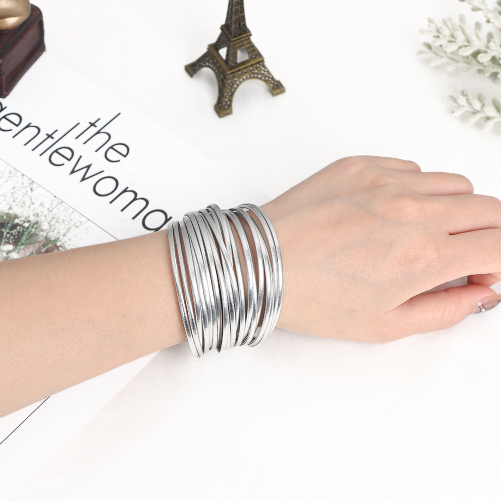 Multi Layer Wristband Bracelets ZGWS25006SV