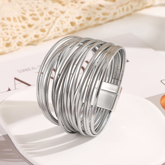 Multi Layer Wristband Bracelets ZGWS25006SV