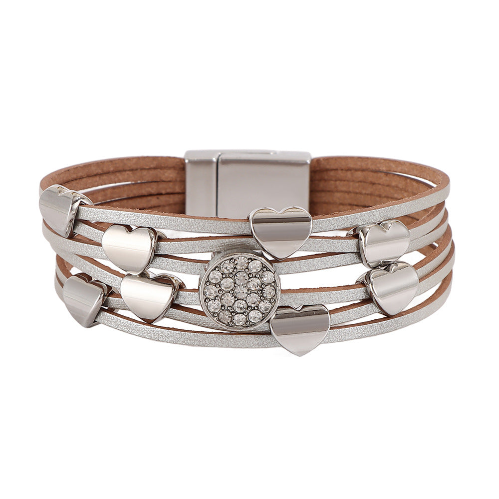 Leather String Bracelets ZGWS25019SV