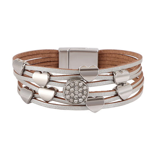 Leather String Bracelets ZGWS25019SV