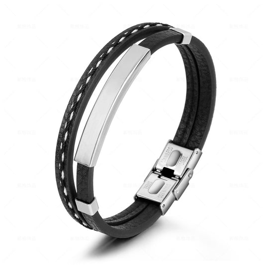 Double Leather Straps Bracelets ZGMS22043