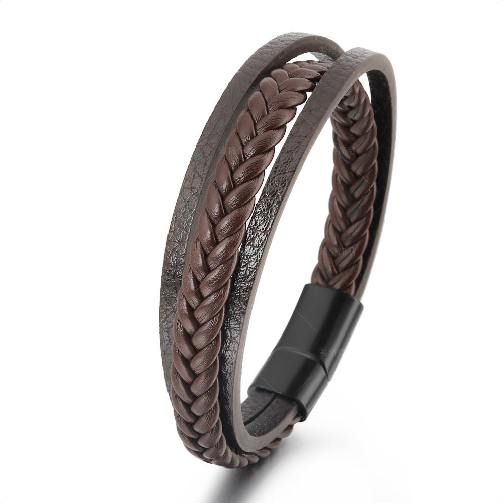 Three Layers Leather Bracelet ZGMA22178