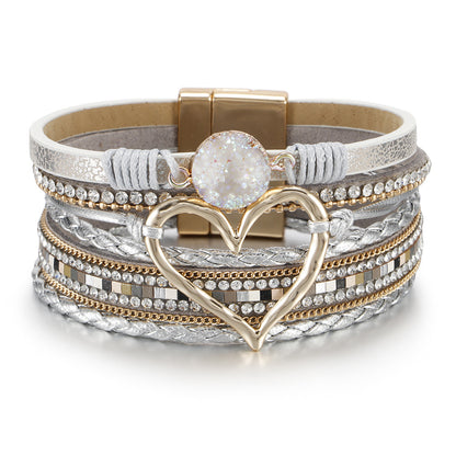 Heart Shaped Leather Bracelet ZGWS22760