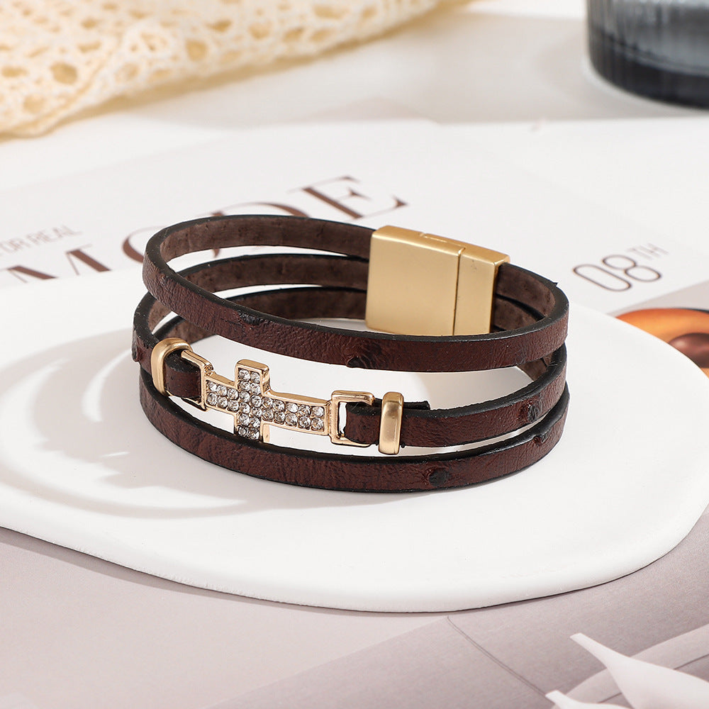 Cross-border Leather Bracelet ZGWS25003BN