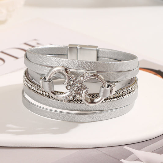 Genuine Leather Bracelet ZGWS25009SV