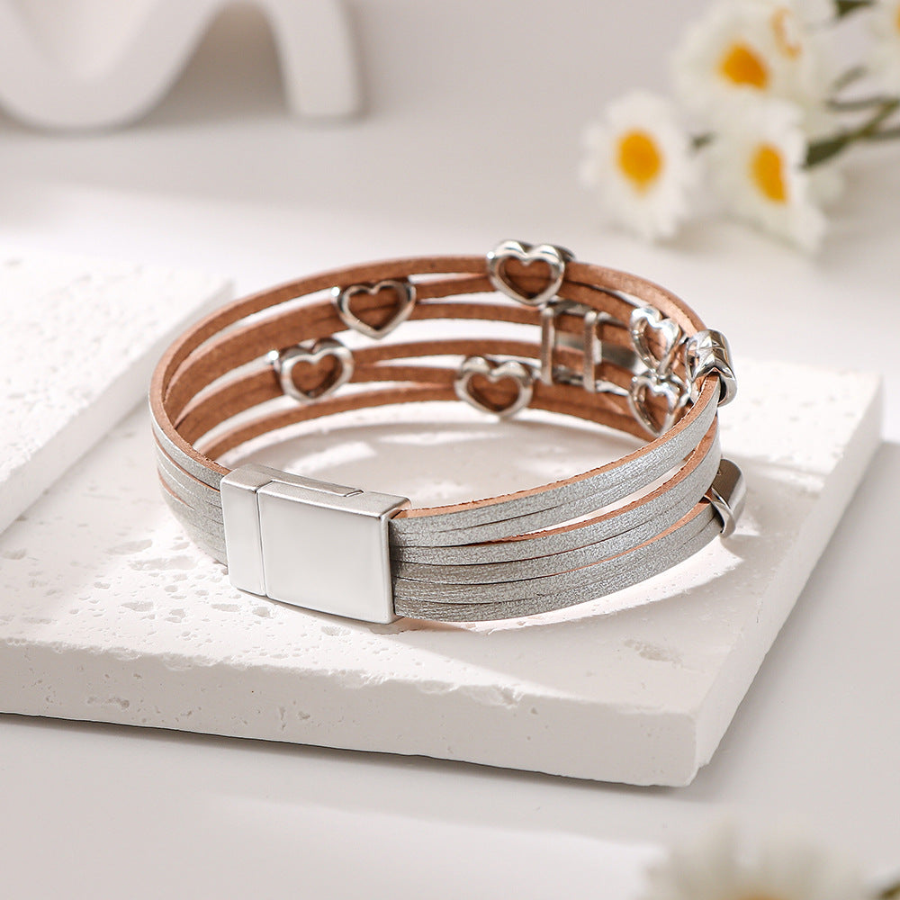 Leather String Bracelets ZGWS25019SV