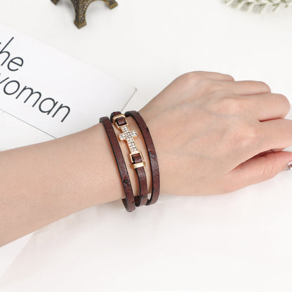 Cross-border Leather Bracelet ZGWS25003BN